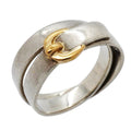 Hermes Ring Double True 18k Yellow Gold 925 Sterling Silver