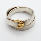 Hermes Ring Double True 18k Yellow Gold 925 Sterling Silver — view 3