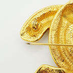 Chanel Brooch Vintage CC Logo Quilted Gold Plated — view 7