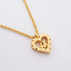 Dior Necklace Logo Heart Motif Gold Plated Rhinestone — view 2