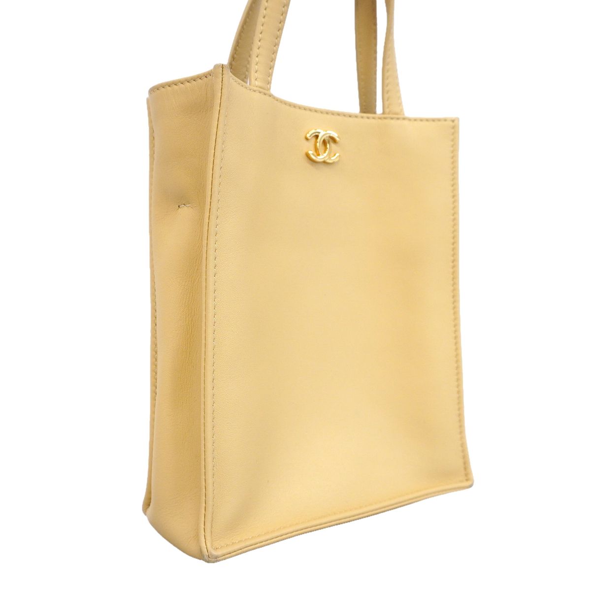 Chanel Handbag Lambskin Beige Gold 2-Way Bag — view 2