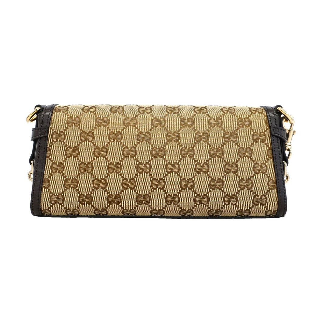 Gucci Shoulder Bag GG Canvas Luce Brown Champagne Gold — view 8