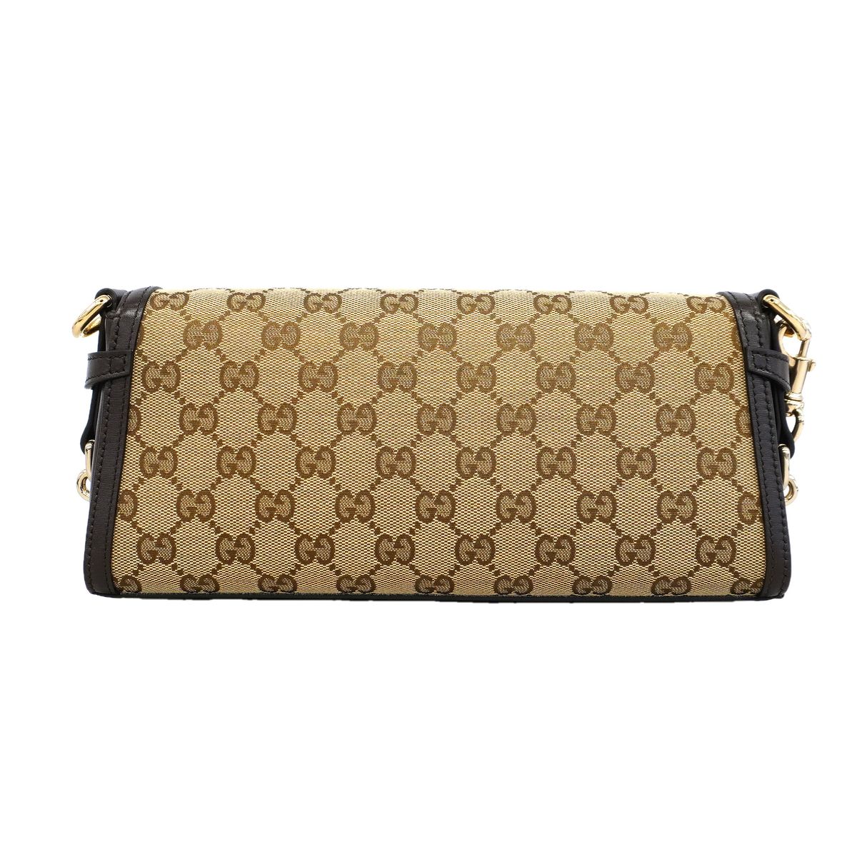 Gucci Shoulder Bag GG Canvas Luce Brown Champagne Gold — view 8
