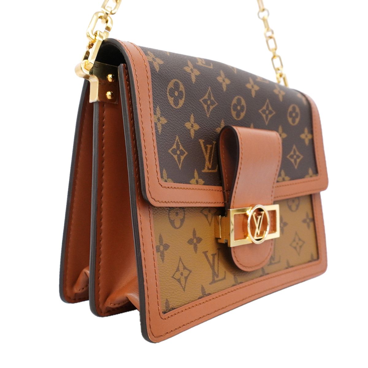 Louis Vuitton Shoulder Bag Monogram Reverse Dauphine MM Brown — view 2