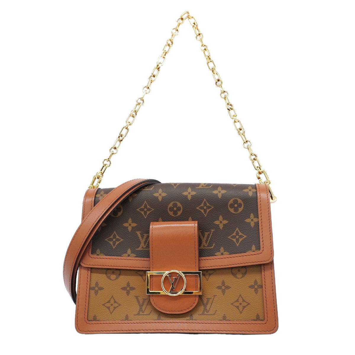 Louis Vuitton Shoulder Bag Monogram Reverse Dauphine MM Brown