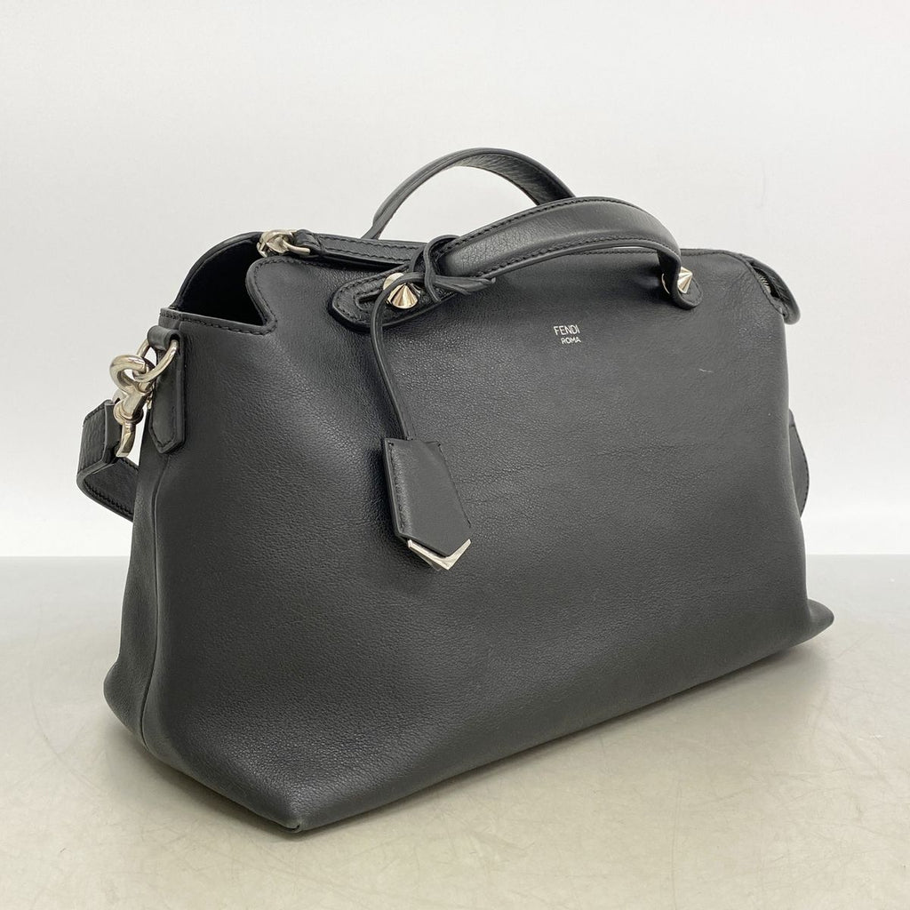 Fendi Handbag by the Way Leather Black Silver 2-Way Bag — view 2