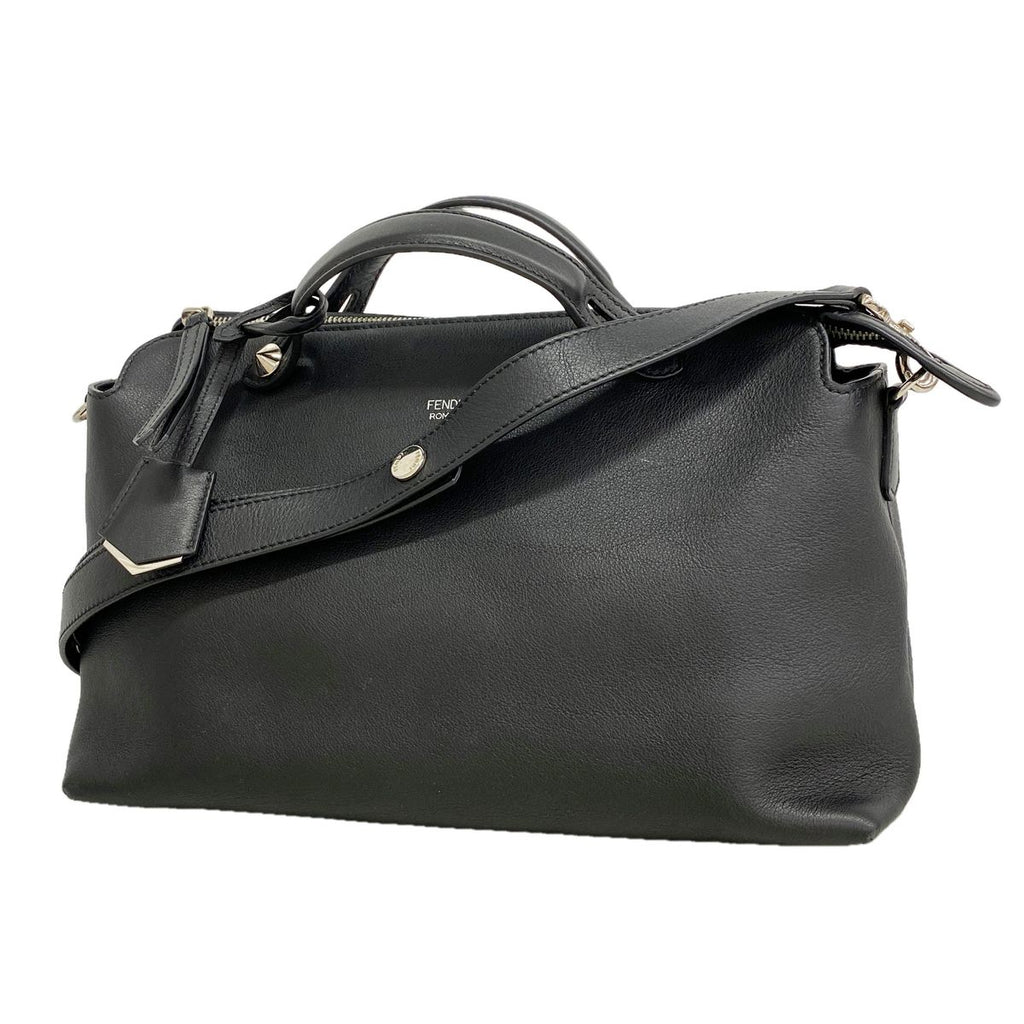 Fendi Handbag by the Way Leather Black Silver 2-Way Bag