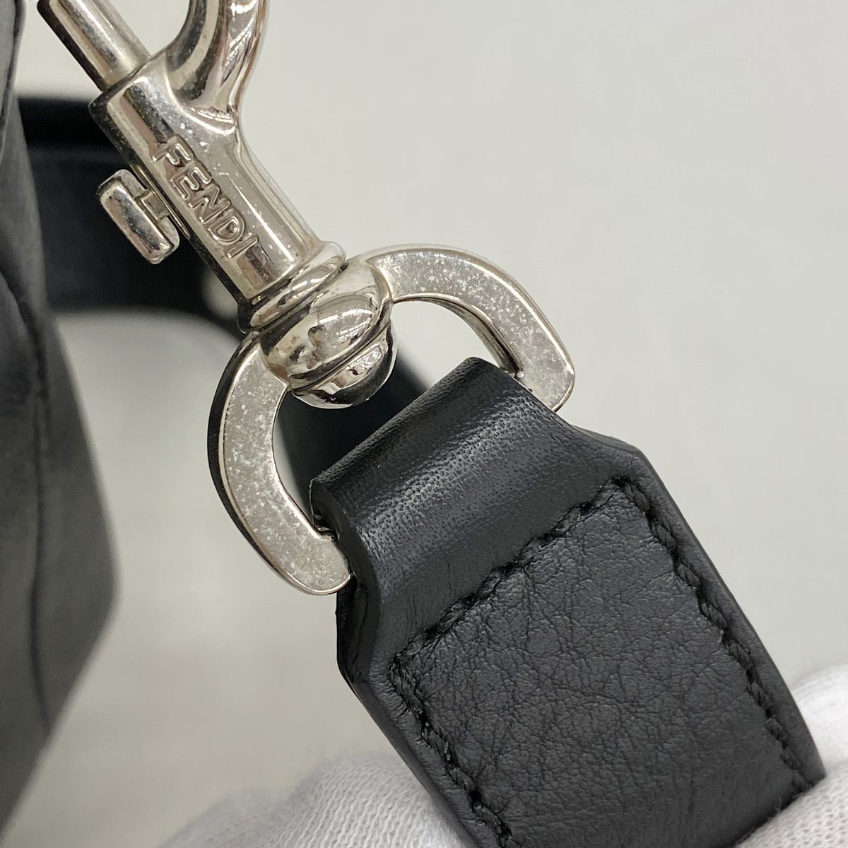 Fendi Handbag by the Way Leather Black Silver 2-Way Bag — view 7