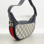 Gucci Shoulder Bag Ophidia Navy Beige Silver — view 2