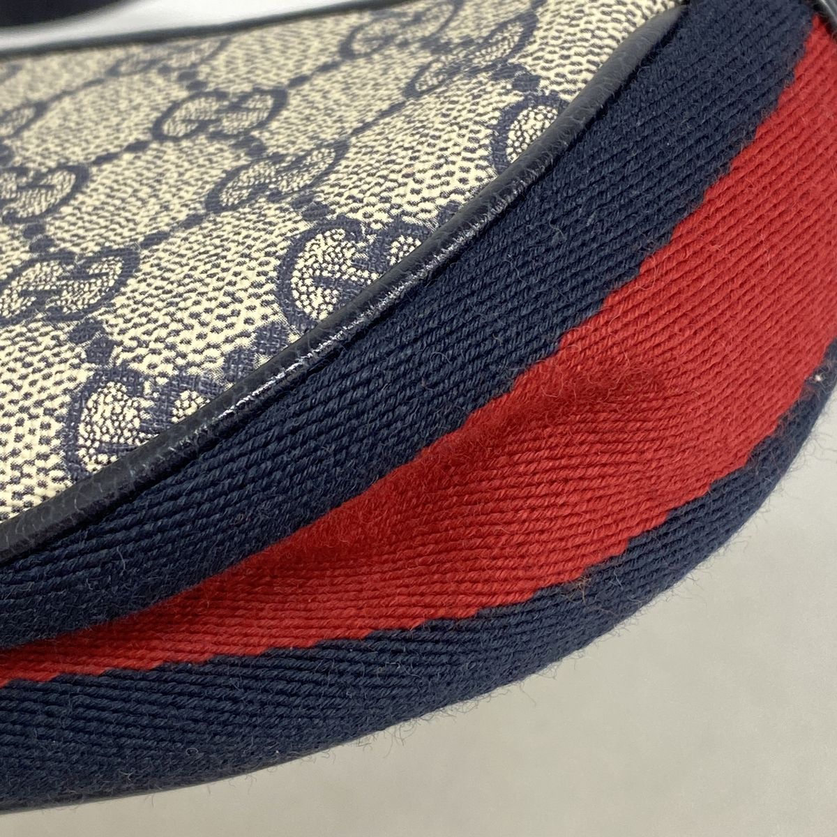Gucci Shoulder Bag Ophidia Navy Beige Silver — view 8