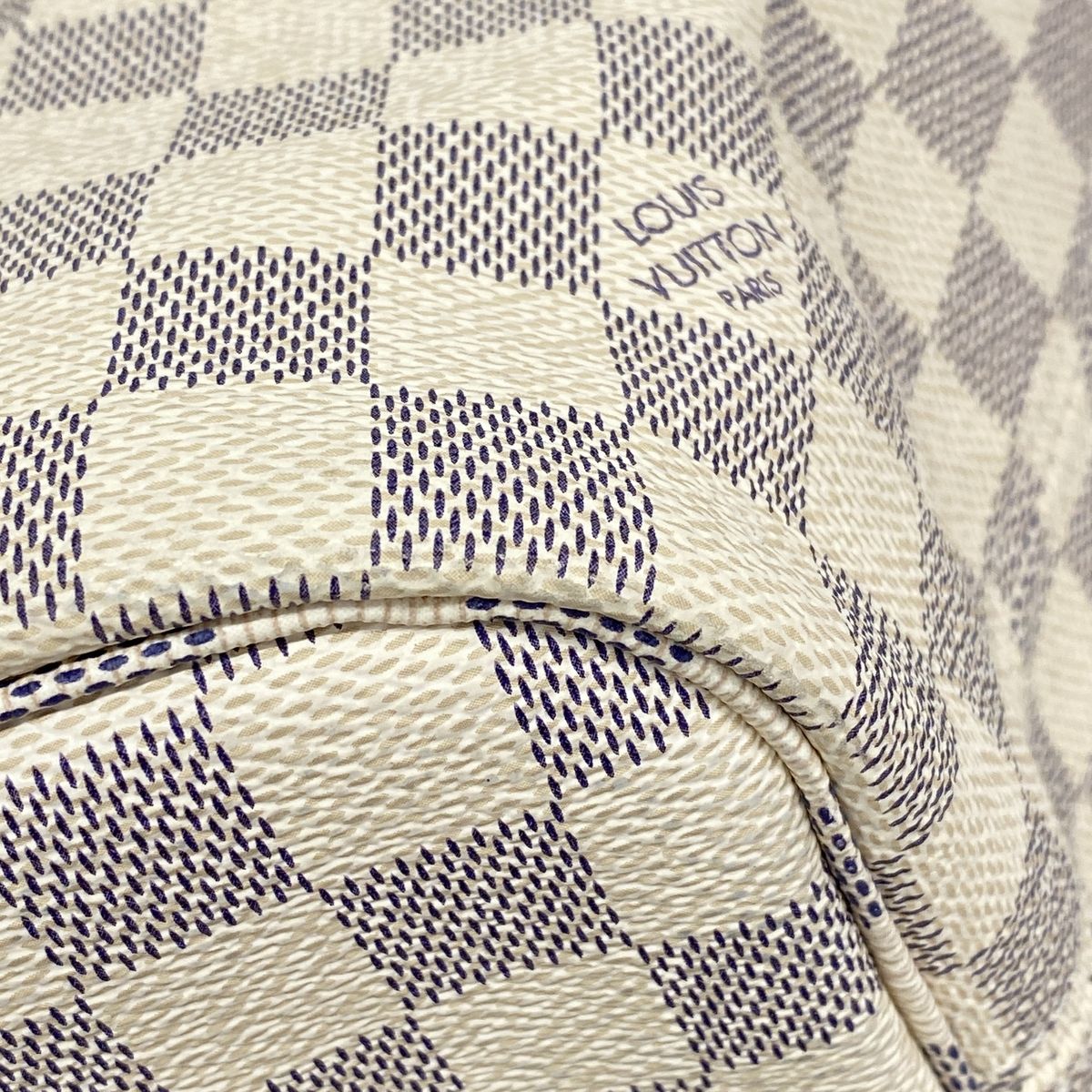 Louis Vuitton Tote Bag Damier Azur Neverfull MM White Rose Ballerine — view 8