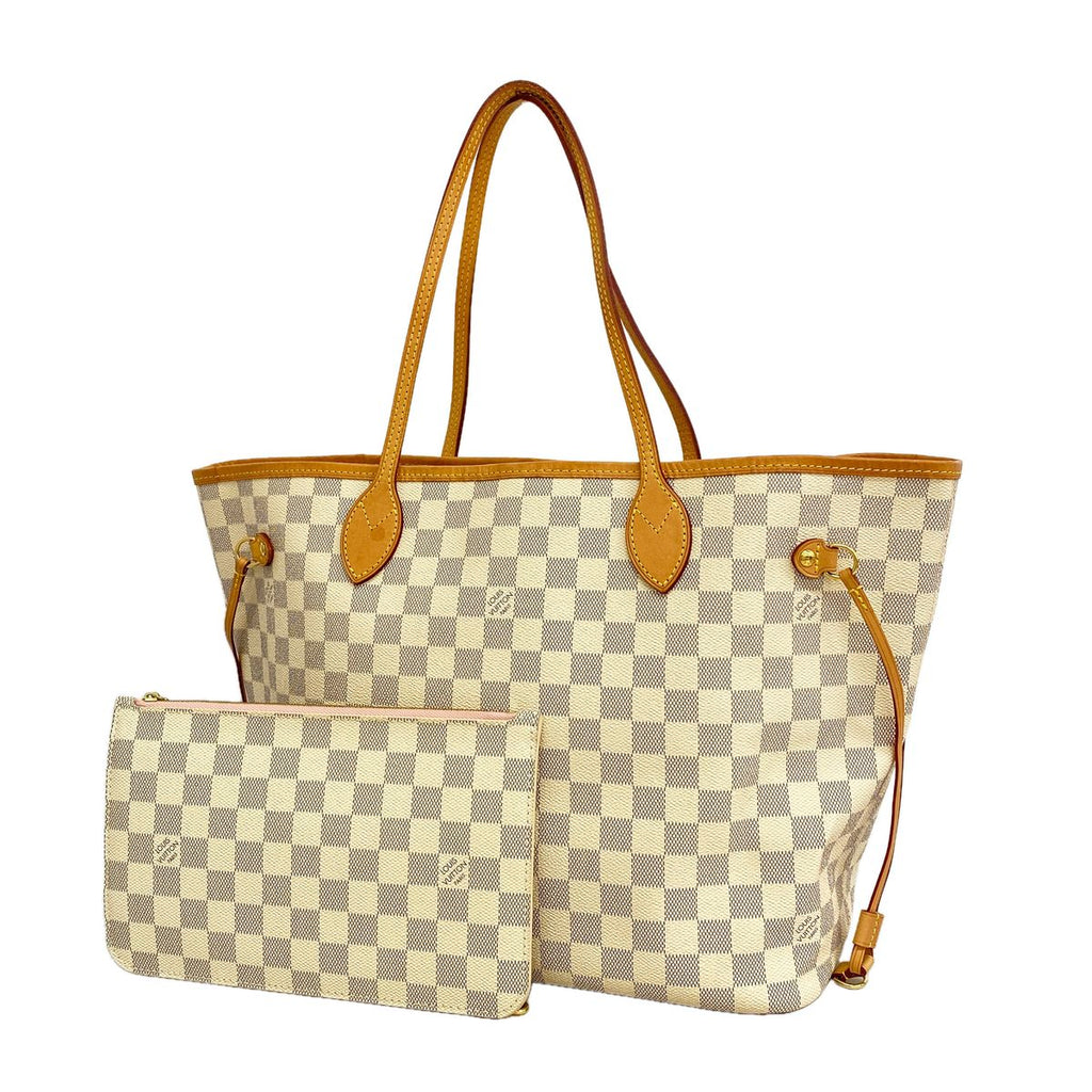 Louis Vuitton Tote Bag Damier Azur Neverfull MM White Rose Ballerine
