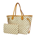 Louis Vuitton Tote Bag Damier Azur Neverfull MM White Rose Ballerine