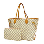 Louis Vuitton Tote Bag Damier Azur Neverfull MM White Rose Ballerine
