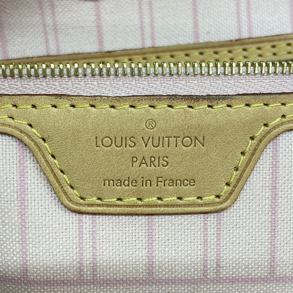 Louis Vuitton Tote Bag Damier Azur Neverfull MM White Rose Ballerine — view 5