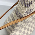 Louis Vuitton Tote Bag Damier Azur Neverfull MM White Rose Ballerine — view 7