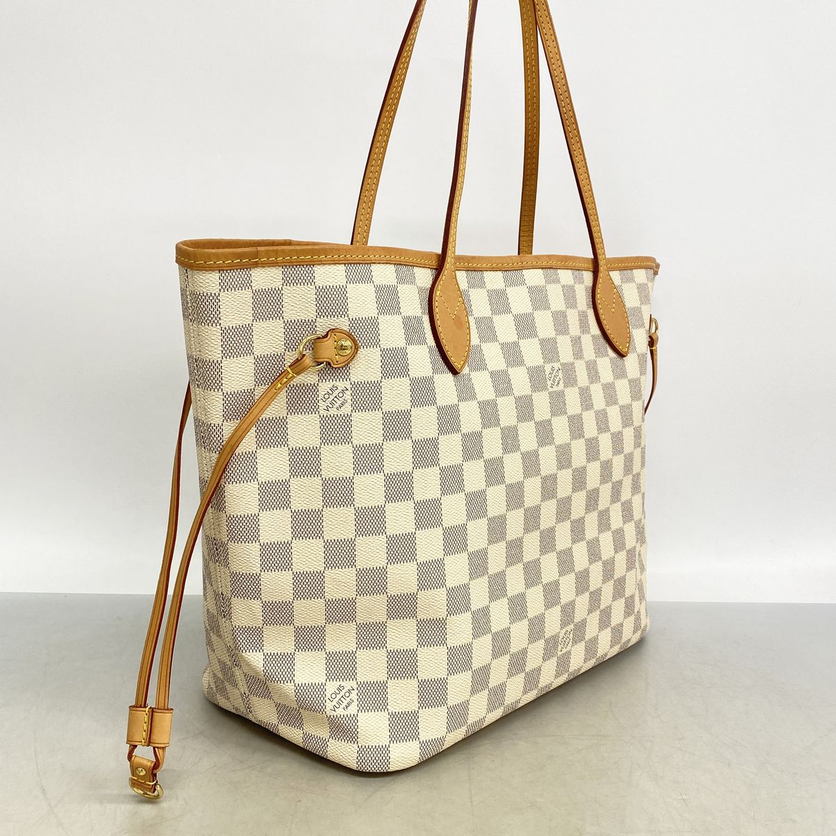 Louis Vuitton Tote Bag Damier Azur Neverfull MM White Rose Ballerine — view 2