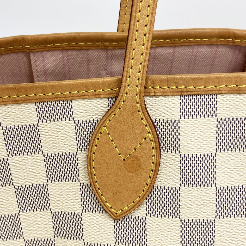 Louis Vuitton Tote Bag Damier Azur Neverfull MM White Rose Ballerine — view 6