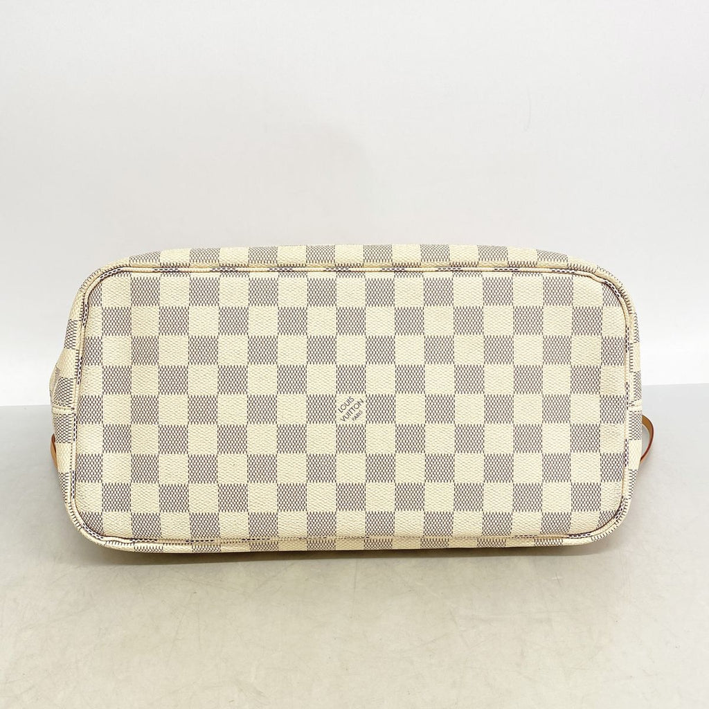 Louis Vuitton Tote Bag Damier Azur Neverfull MM White Rose Ballerine — view 3