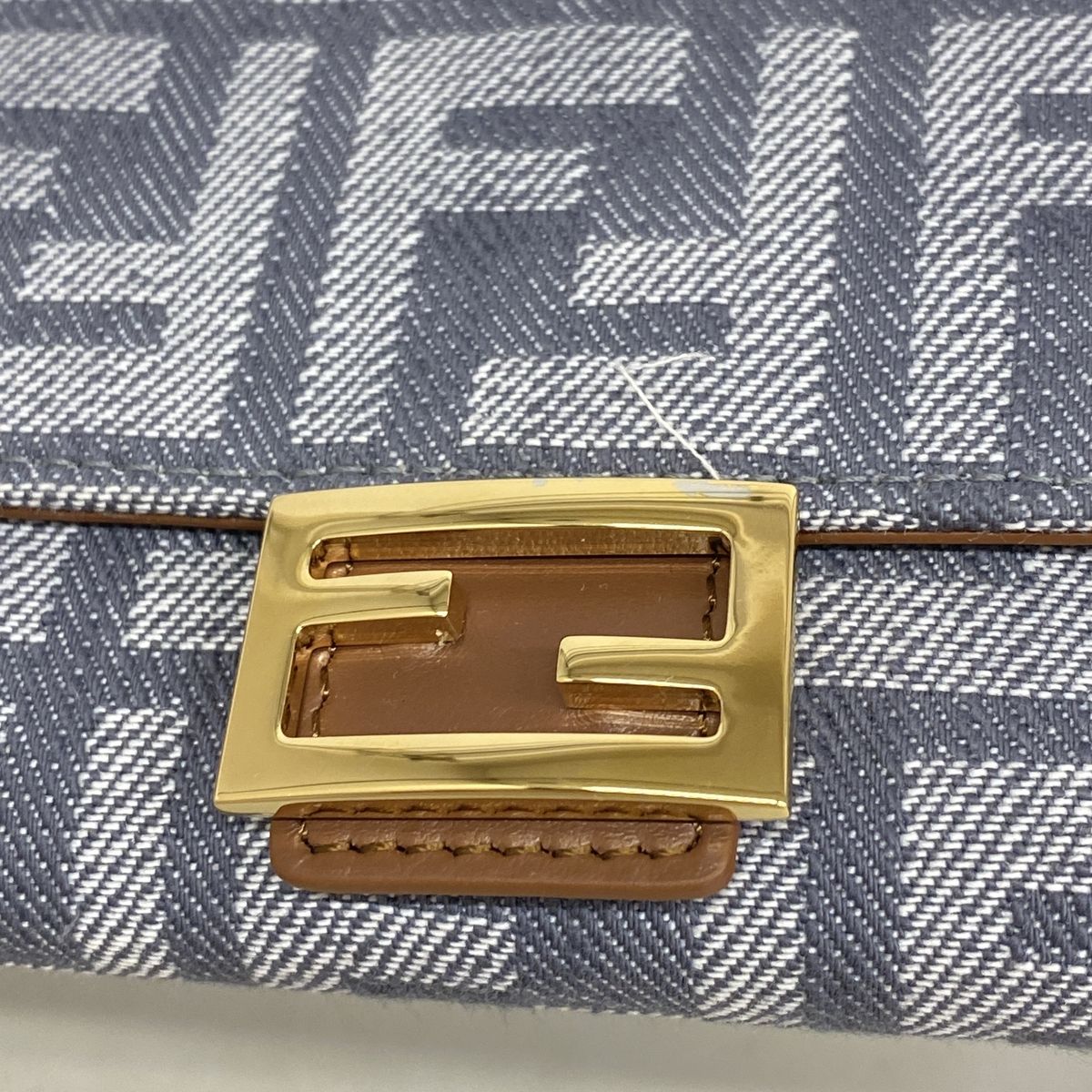 Fendi Wallet on Chain Zucca Canvas Gray Gold Shoulder Bag — view 6