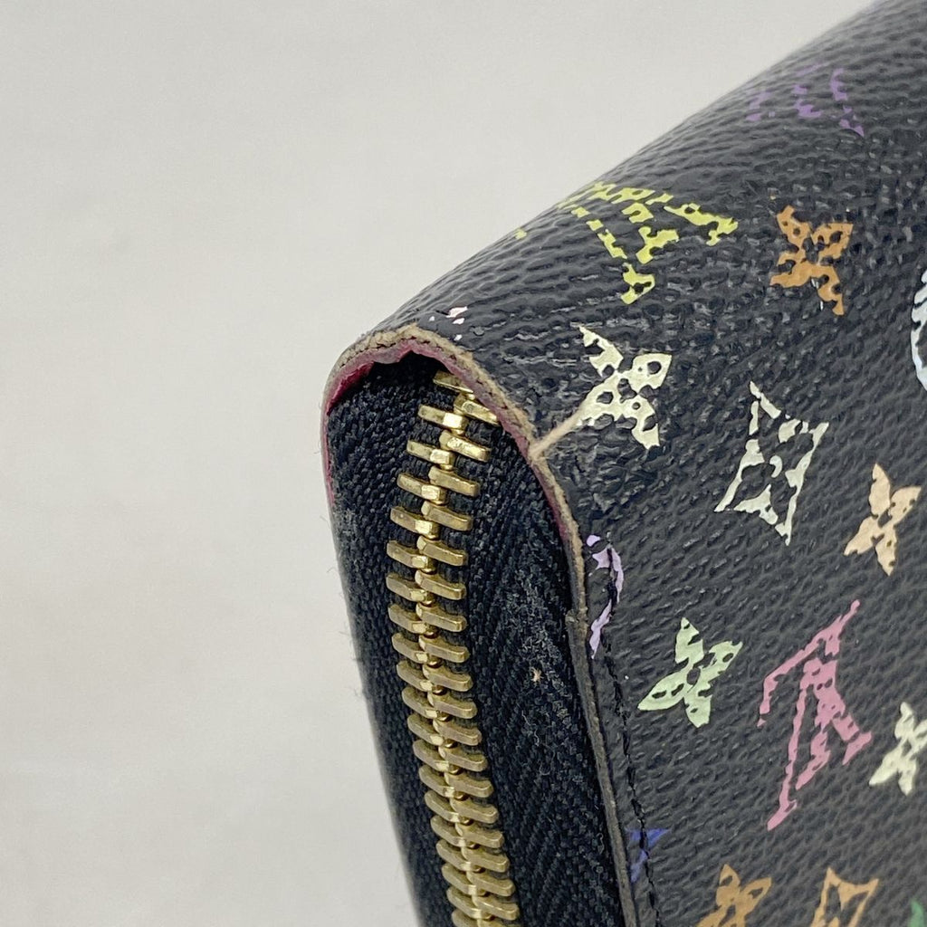 Louis Vuitton Wallet Monogram Multicolor Zippy Noir Grenat — view 5