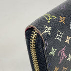 Louis Vuitton Wallet Monogram Multicolor Zippy Noir Grenat — view 5