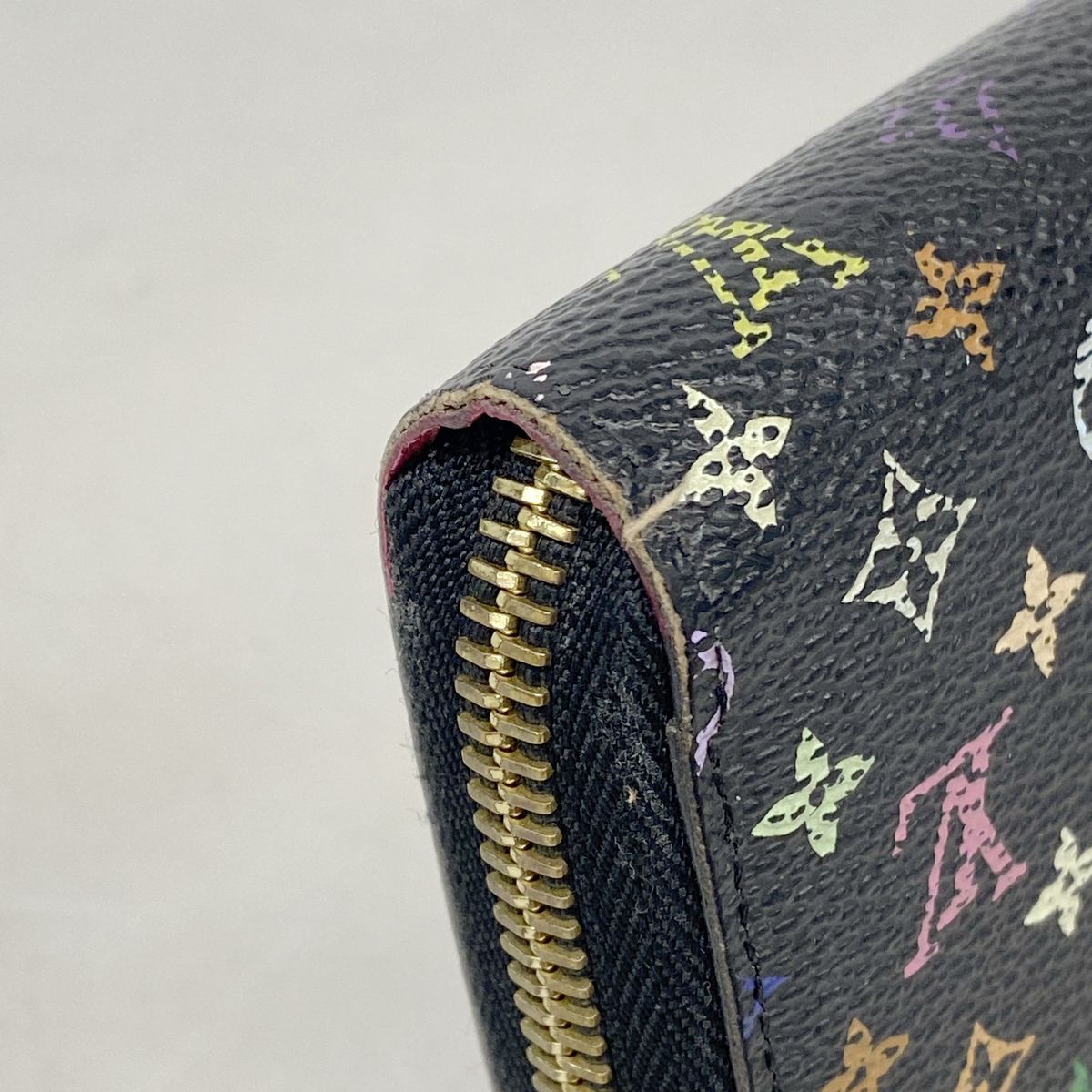 Louis Vuitton Wallet Monogram Multicolor Zippy Noir Grenat — view 5