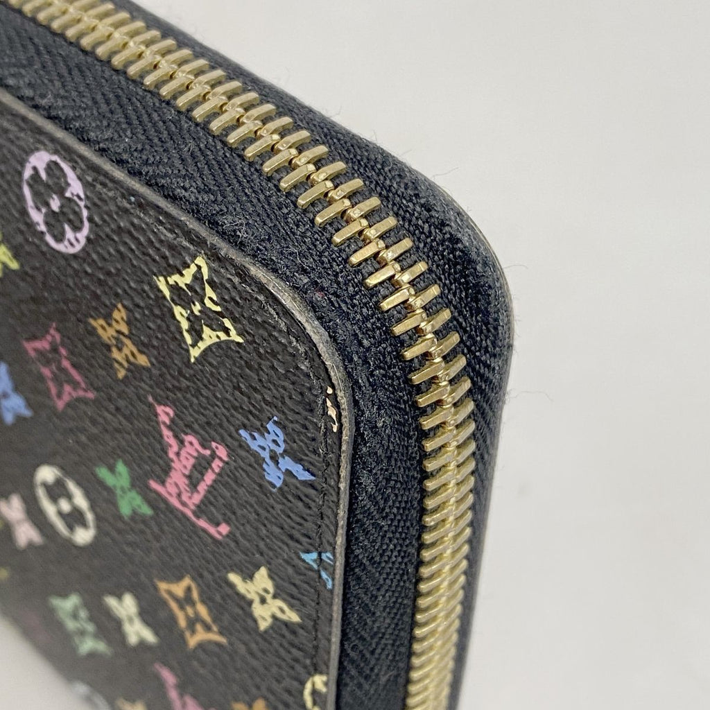 Louis Vuitton Wallet Monogram Multicolor Zippy Noir Grenat — view 7