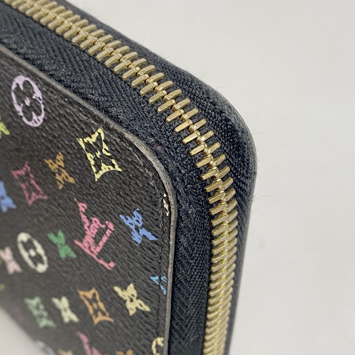 Louis Vuitton Wallet Monogram Multicolor Zippy Noir Grenat — view 7