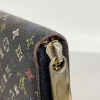 Louis Vuitton Wallet Monogram Multicolor Zippy Noir Grenat — view 6