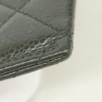 Chanel Card Case Quilted Caviar Leather Black Gold — view 5