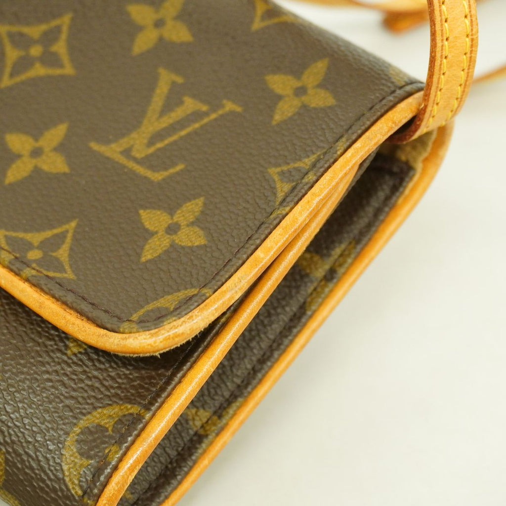 Louis Vuitton Shoulder Bag Monogram Pochette Twin GM Brown — view 7