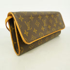 Louis Vuitton Shoulder Bag Monogram Pochette Twin GM Brown — view 2
