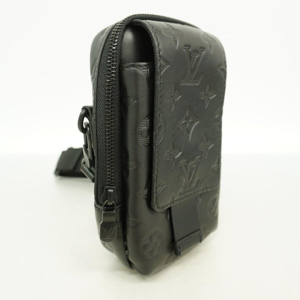 Louis Vuitton Shoulder Bag Monogram Shadow Double Phone Pouch Black — view 2