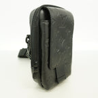 Louis Vuitton Shoulder Bag Monogram Shadow Double Phone Pouch Black — view 2