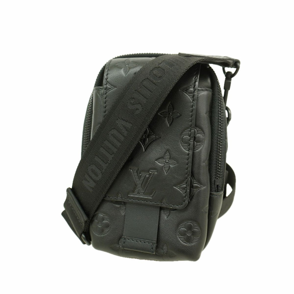 Louis Vuitton Shoulder Bag Monogram Shadow Double Phone Pouch Black