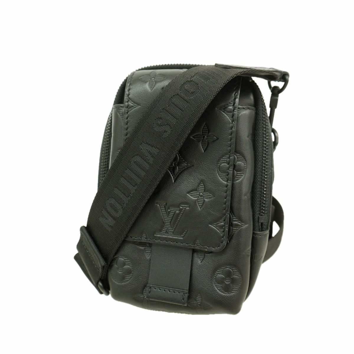 Louis Vuitton Shoulder Bag Monogram Shadow Double Phone Pouch Black