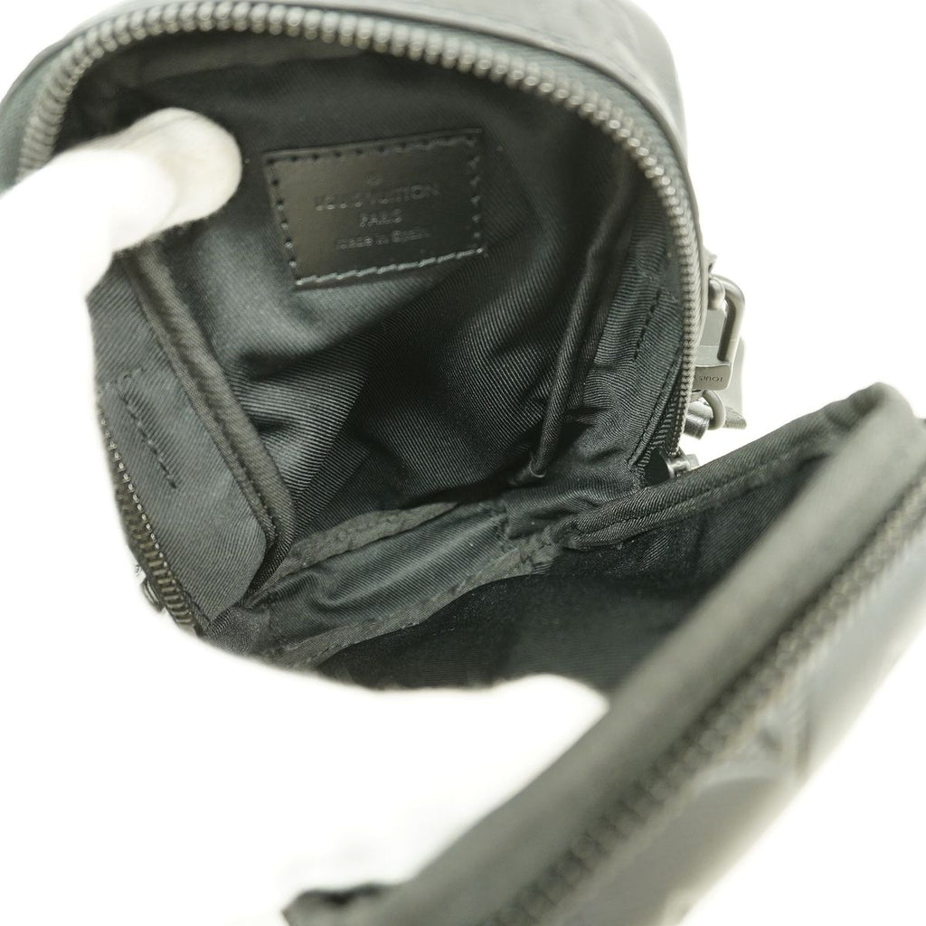 Louis Vuitton Shoulder Bag Monogram Shadow Double Phone Pouch Black — view 4