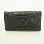 Chanel Wallet Quilted Lambskin Black Silver — view 8