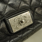 Chanel Shoulder Bag Quilted Calfskin Black Silver — view 8