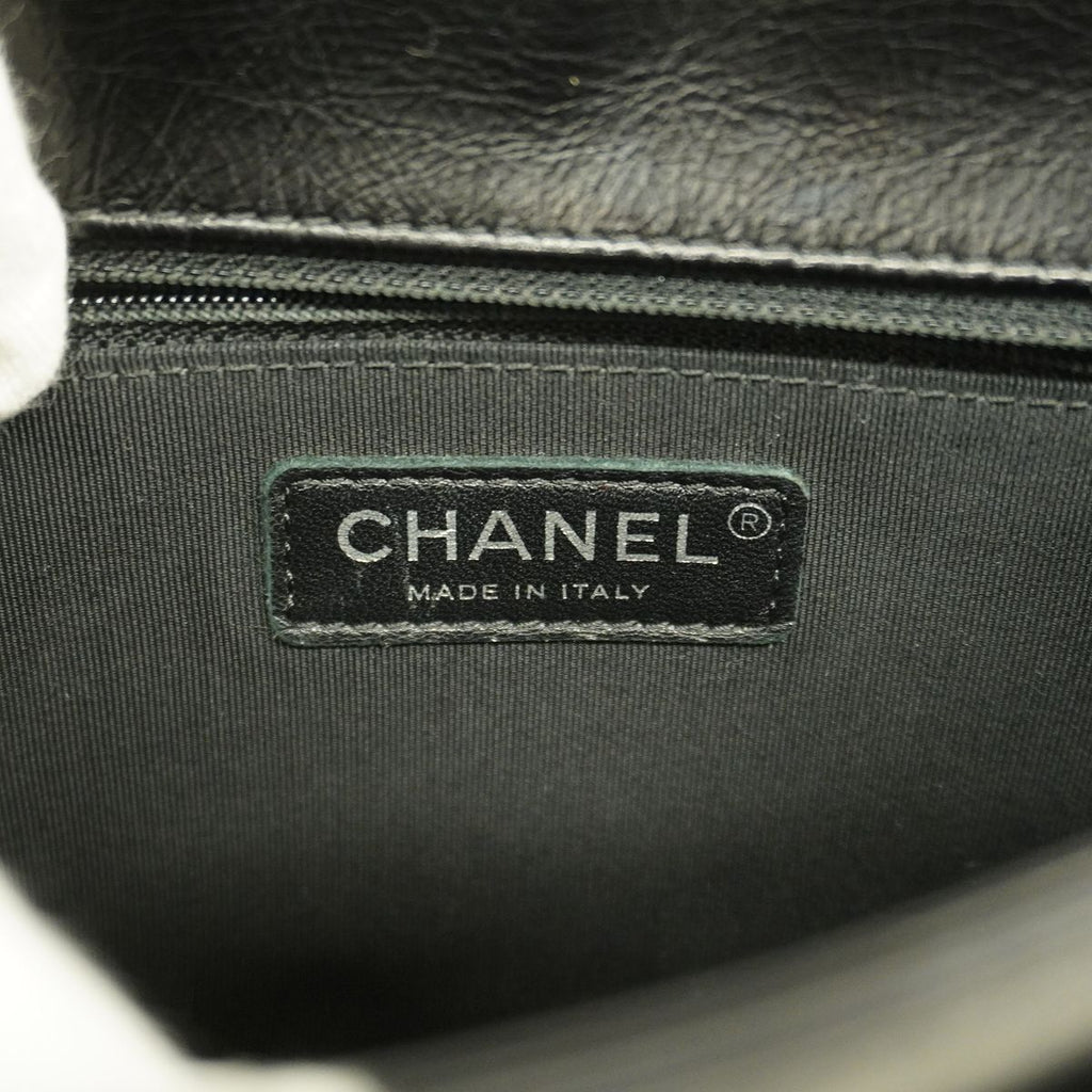 Chanel Shoulder Bag Quilted Calfskin Black Silver — view 5