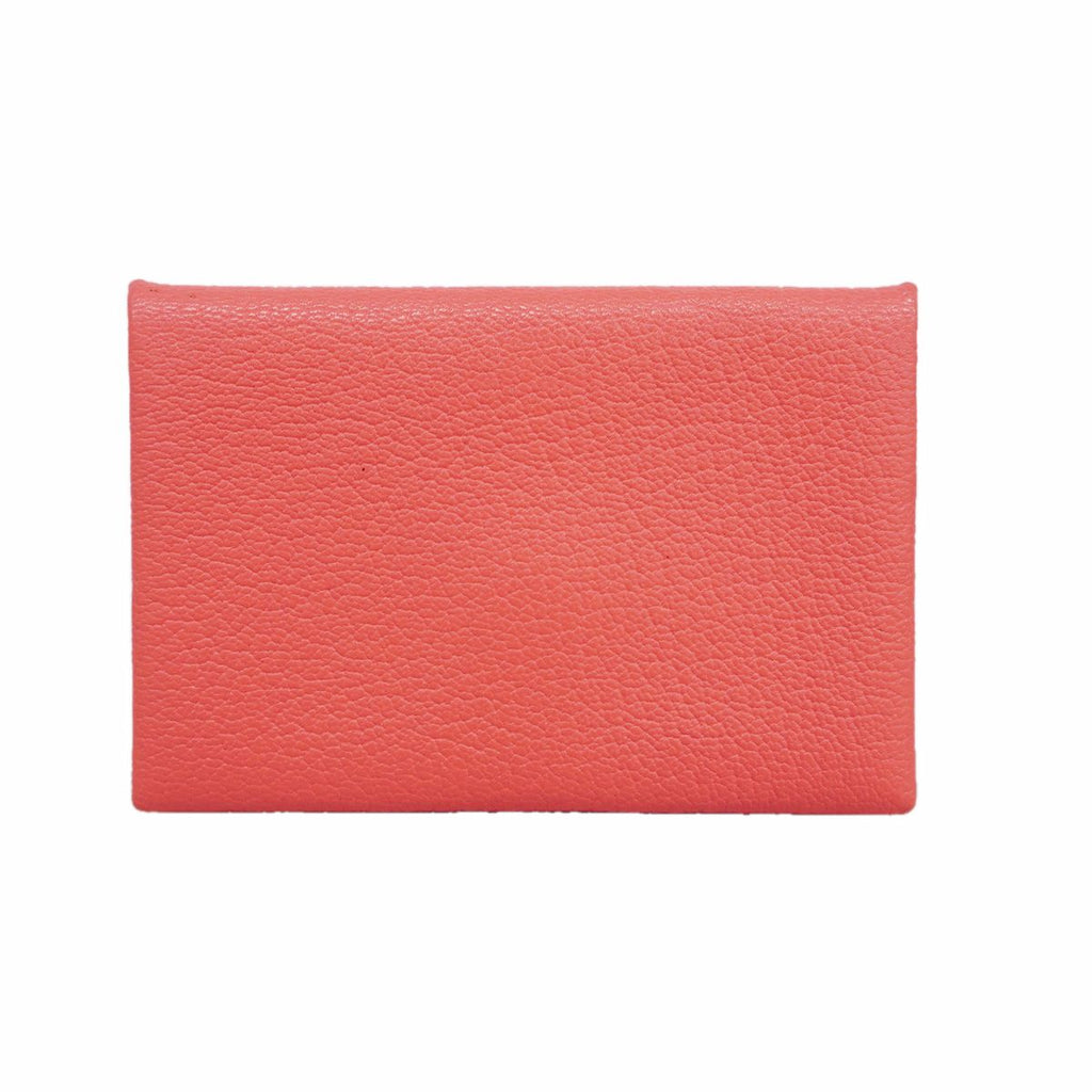Hermes Card Case Calvi Chevre Mysore Rose Azalea Silver — view 7
