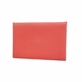 Hermes Card Case Calvi Chevre Mysore Rose Azalea Silver