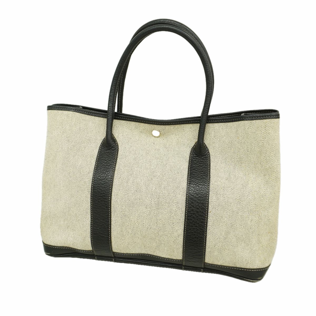 Hermes Tote Bag Garden Party PM Toile H Black Silver