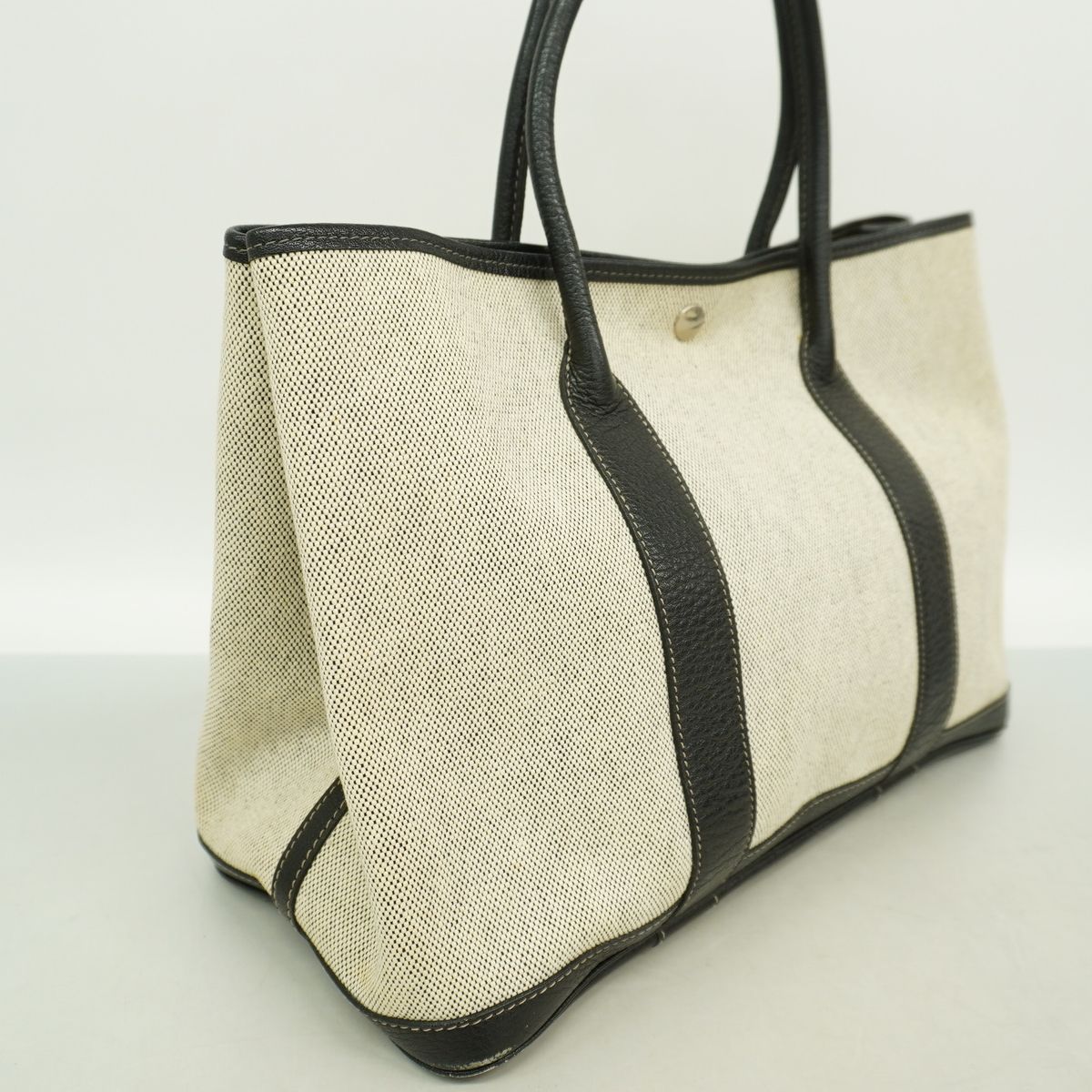 Hermes Tote Bag Garden Party PM Toile H Black Silver — view 2