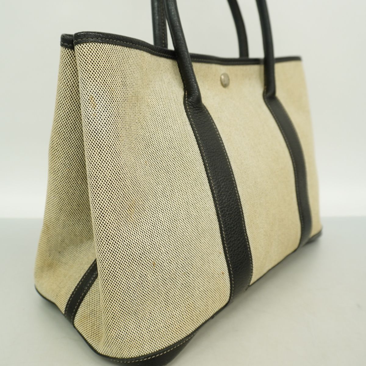 Hermes Tote Bag Garden Party PM Toile H Black Silver — view 2