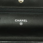 Chanel Wallet on Chain Quilted Lambskin Black Silver Shoulder Bag — view 5