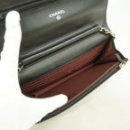Chanel Wallet on Chain Quilted Lambskin Black Silver Shoulder Bag — view 4