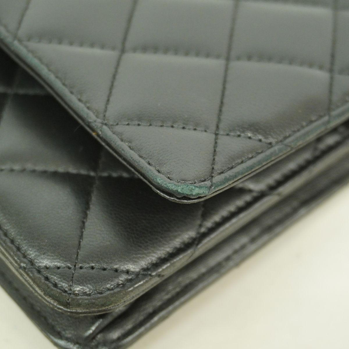 Chanel Wallet on Chain Quilted Lambskin Black Silver Shoulder Bag — view 7