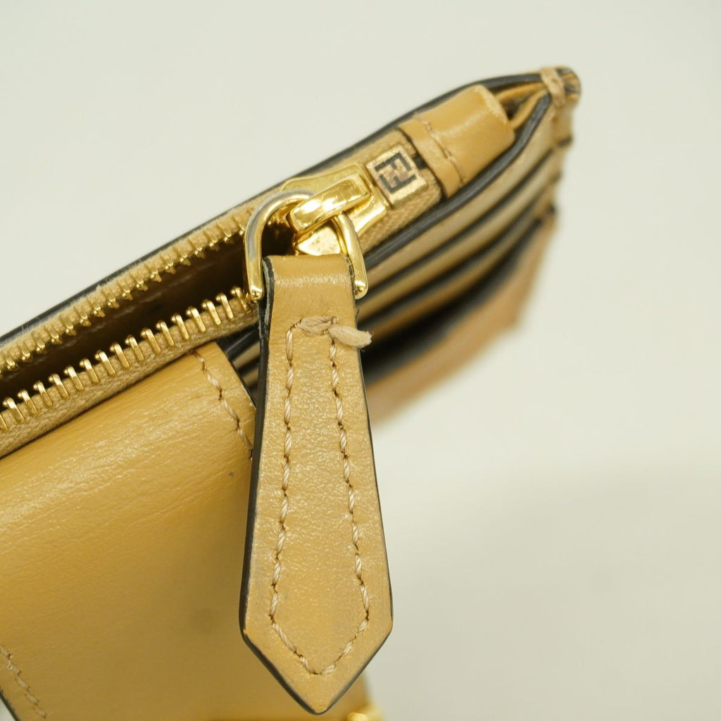 Fendi Coin Purse Zucca Leather Beige Gold — view 5